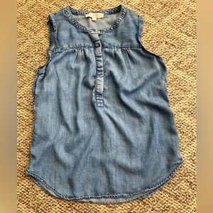Denim sleeveless top size XS